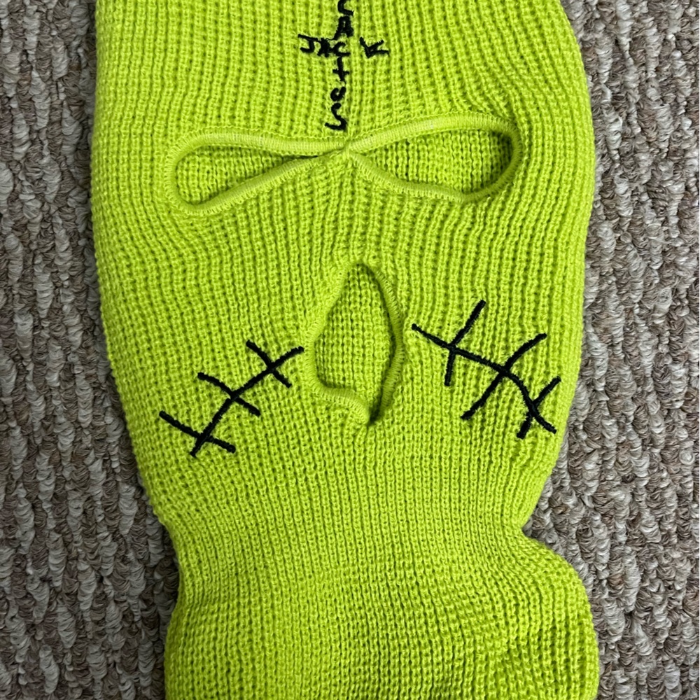 Travis Scott Jackboys neon green ski mask